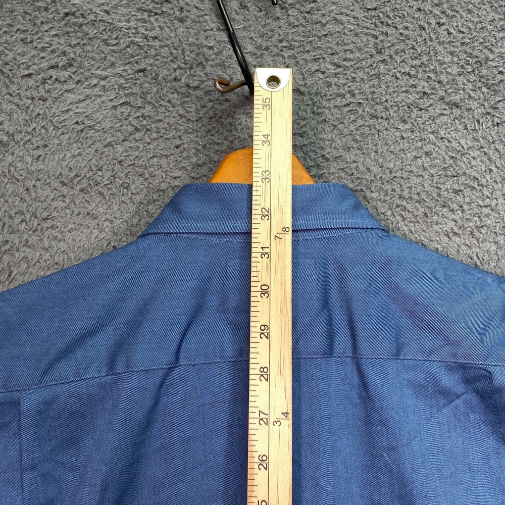 Charles Tyrwhitt Blue Twill Slim Fit Button-Down Shirt Mens XL Long Sleeve - Picture 7 of 15